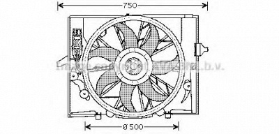 AVA QUALITY COOLING bw7504 -  Вентилятор, охлаждение двигателя